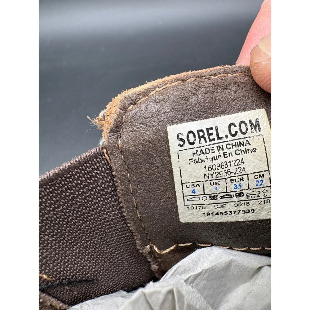 Sorel Girls Suede Waterproof Chelsea Boots Tan Brown Lug Sole Ankle‎ Booties Vtg